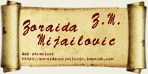 Zoraida Mijailović vizit kartica